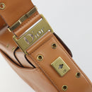 Christian Dior Street Chic Shoulder Bag Leather Brown Gold Auth 195980V-18