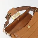 Christian Dior Street Chic Shoulder Bag Leather Brown Gold Auth 195980V-10