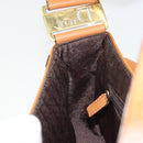 Christian Dior Street Chic Shoulder Bag Leather Brown Gold Auth 195980V-20