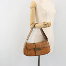 Christian Dior Street Chic Shoulder Bag Leather Brown Gold Auth 195980V-24
