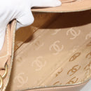 CHANEL Wild Stitch Shoulder Bag Leather Beige Gold CC Auth 195981A-11