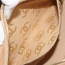 CHANEL Wild Stitch Shoulder Bag Leather Beige Gold CC Auth 195981A-22