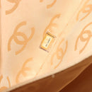 CHANEL Wild Stitch Shoulder Bag Leather Beige Gold CC Auth 195981A-12