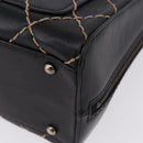 CHANEL Wild Stitch Hand Bag Leather Black CC Auth 195982V-13