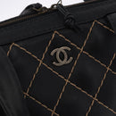 CHANEL Wild Stitch Hand Bag Leather Black CC Auth 195982V-15