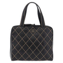 CHANEL Wild Stitch Hand Bag Leather Black CC Auth 195982V-2