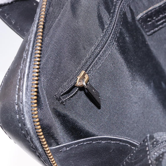 CHANEL Wild Stitch Hand Bag Leather Black CC Auth 195982V