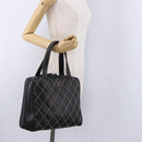 CHANEL Wild Stitch Hand Bag Leather Black CC Auth 195982V-28