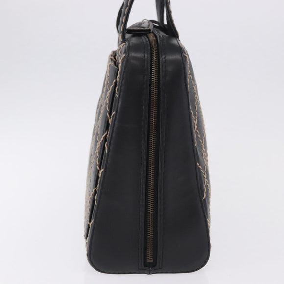 CHANEL Wild Stitch Hand Bag Leather Black CC Auth 195982V