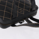 CHANEL Wild Stitch Hand Bag Leather Black CC Auth 195982V-6