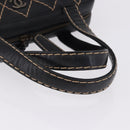 CHANEL Wild Stitch Hand Bag Leather Black CC Auth 195982V-7