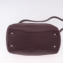 Miu Miu Hand Bag Leather 2way Bordeaux Silver Auth 195983A-11