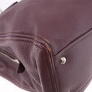 Miu Miu Hand Bag Leather 2way Bordeaux Silver Auth 195983A-12