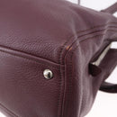 Miu Miu Hand Bag Leather 2way Bordeaux Silver Auth 195983A-15