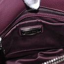 Miu Miu Hand Bag Leather 2way Bordeaux Silver Auth 195983A-17