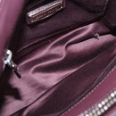Miu Miu Hand Bag Leather 2way Bordeaux Silver Auth 195983A-18