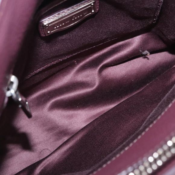 Miu Miu Hand Bag Leather 2way Bordeaux Silver Auth 195983A