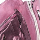 Miu Miu Hand Bag Leather 2way Bordeaux Silver Auth 195983A-19