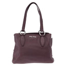 Miu Miu Hand Bag Leather 2way Bordeaux Silver Auth 195983A-2