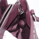 Miu Miu Hand Bag Leather 2way Bordeaux Silver Auth 195983A-23