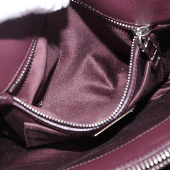 Miu Miu Hand Bag Leather 2way Bordeaux Silver Auth 195983A