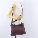 Miu Miu Hand Bag Leather 2way Bordeaux Silver Auth 195983A-29
