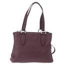 Miu Miu Hand Bag Leather 2way Bordeaux Silver Auth 195983A-3