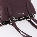 Miu Miu Hand Bag Leather 2way Bordeaux Silver Auth 195983A-6