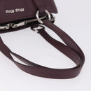 Miu Miu Hand Bag Leather 2way Bordeaux Silver Auth 195983A-7