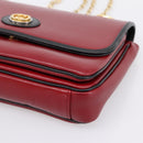 GUCCI Chain Shoulder Bag Leather Red Gold 576421 Auth 195984M-10