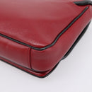 GUCCI Chain Shoulder Bag Leather Red Gold 576421 Auth 195984M-12
