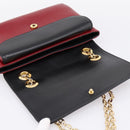 GUCCI Chain Shoulder Bag Leather Red Gold 576421 Auth 195984M-15