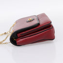 GUCCI Chain Shoulder Bag Leather Red Gold 576421 Auth 195984M-4