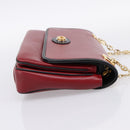 GUCCI Chain Shoulder Bag Leather Red Gold 576421 Auth 195984M-5