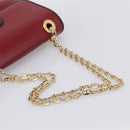 GUCCI Chain Shoulder Bag Leather Red Gold 576421 Auth 195984M-7