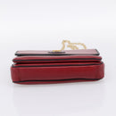 GUCCI Chain Shoulder Bag Leather Red Gold 576421 Auth 195984M-9