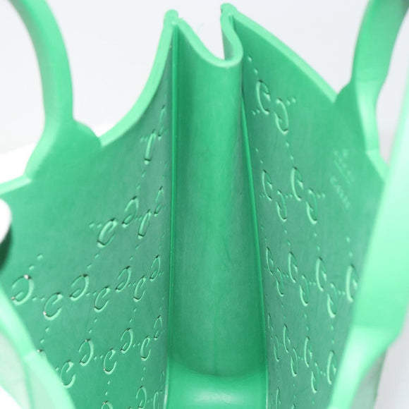 GUCCI GG Canvas Children's Tote Bag Rubber Green 679365 Auth 195985M