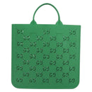 GUCCI GG Canvas Children's Tote Bag Rubber Green 679365 Auth 195985M-13