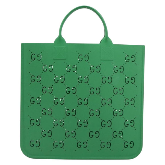 GUCCI GG Canvas Children's Tote Bag Rubber Green 679365 Auth 195985M