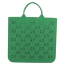GUCCI GG Canvas Children's Tote Bag Rubber Green 679365 Auth 195985M-2