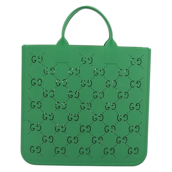 GUCCI GG Canvas Children's Tote Bag Rubber Green 679365 Auth 195985M