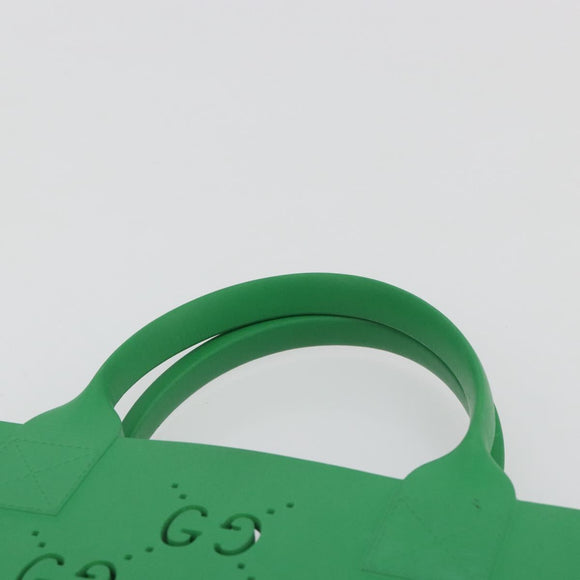 GUCCI GG Canvas Children's Tote Bag Rubber Green 679365 Auth 195985M