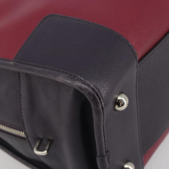 LOEWE Amazona 36 Hand Bag Leather Purple Silver Auth 195986A