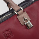 LOEWE Amazona 36 Hand Bag Leather Purple Silver Auth 195986A-17