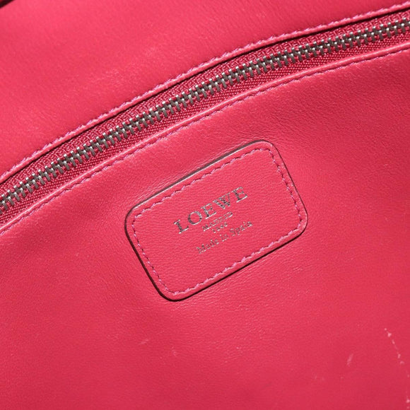 LOEWE Amazona 36 Hand Bag Leather Purple Silver Auth 195986A