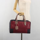 LOEWE Amazona 36 Hand Bag Leather Purple Silver Auth 195986A-26