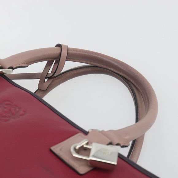 LOEWE Amazona 36 Hand Bag Leather Purple Silver Auth 195986A