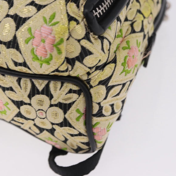 Miu Miu Shoulder Bag Satin Yellow Silver Auth 195988M
