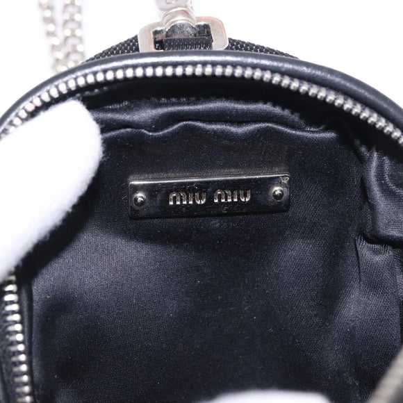 Miu Miu Shoulder Bag Satin Yellow Silver Auth 195988M