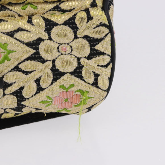 Miu Miu Shoulder Bag Satin Yellow Silver Auth 195988M